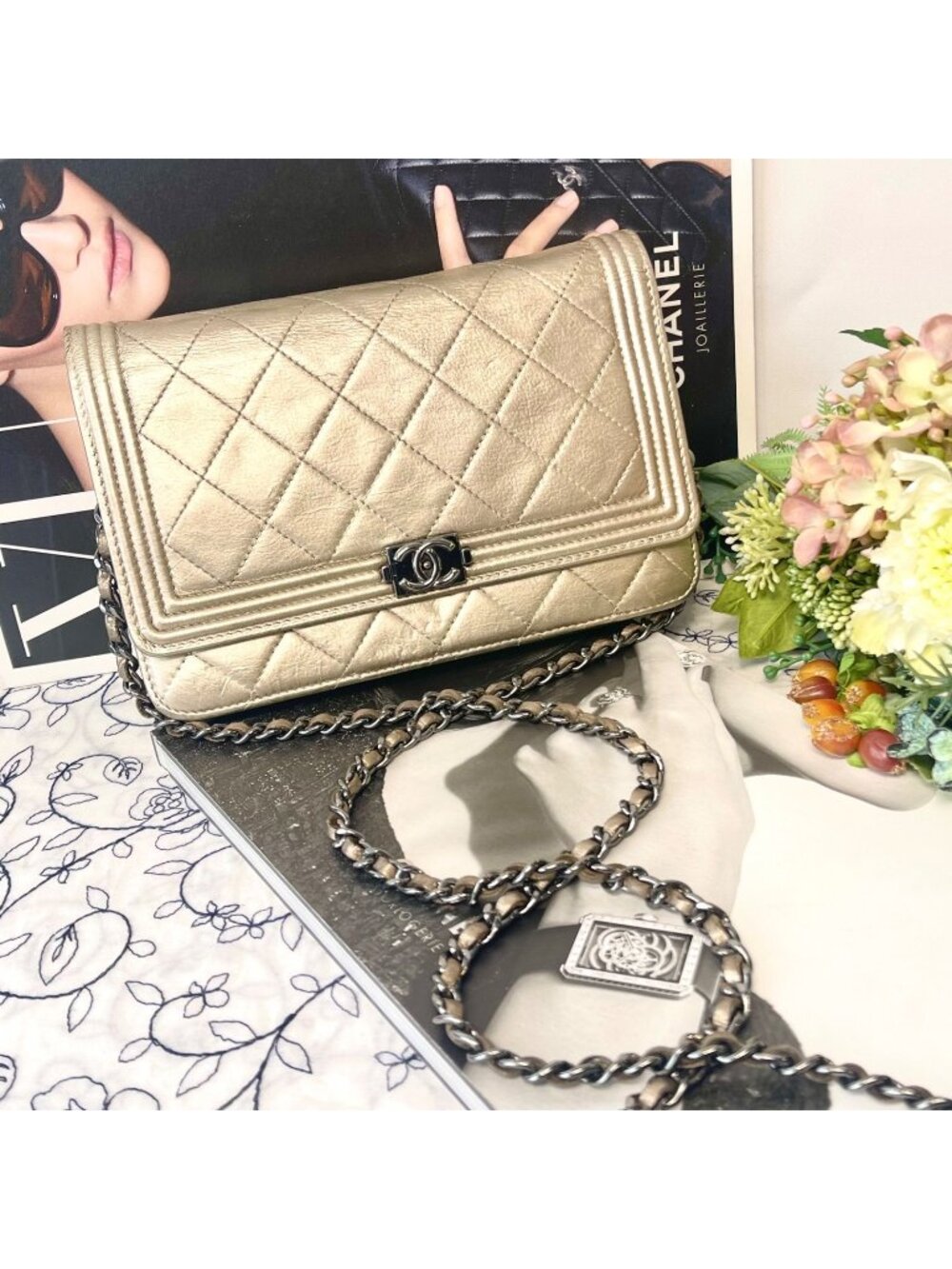 Chanel Chain Wallet Quilted Boy Shoulder Bag